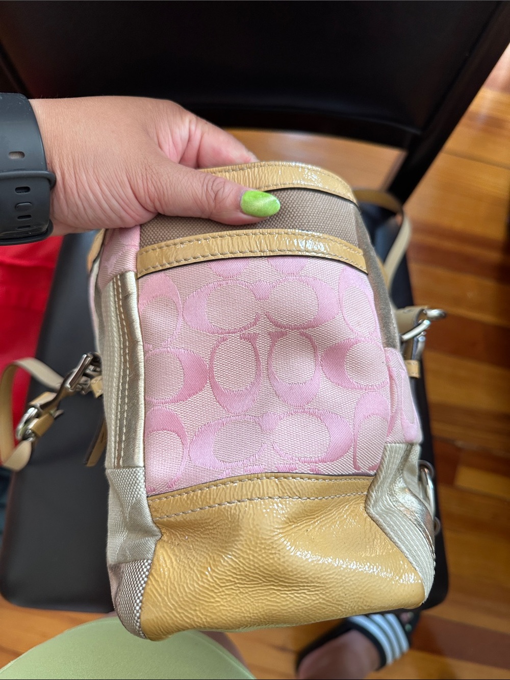 Coach Vintage Patchwork Shoulder Bag in Pink, Beige and Tan - Picture 4 of 11
